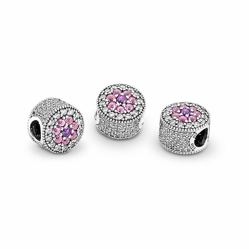 Talismane Pandora Dazzling Floral Argint/Roz (5wpiCgZq)